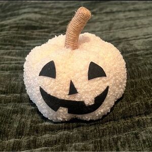 White Faux Sheepskin Pumpkin Decor